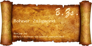 Bohner Zsigmond névjegykártya