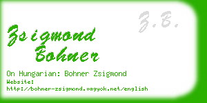 zsigmond bohner business card
